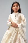 Bal Bachche By Rohit Bal_Ivory Chanderi Printed Swan Anarkali Set_Online_at_Aza_Fashions