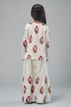 Shop_Bal Bachche By Rohit Bal_Ivory Chanderi Printed Bouquet Kurta Sharara Set_at_Aza_Fashions