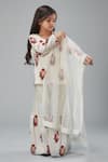 Shop_Bal Bachche By Rohit Bal_Ivory Chanderi Printed Bouquet Kurta Sharara Set _Online_at_Aza_Fashions