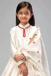 Bal Bachche By Rohit Bal_Ivory Chanderi Printed Botanical Anarkali Set_Online_at_Aza_Fashions