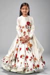 Buy_Bal Bachche By Rohit Bal_Ivory Chanderi Printed Botanical Anarkali Set _at_Aza_Fashions