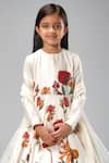 Bal Bachche By Rohit Bal_Ivory Chanderi Printed Botanical Anarkali Set _Online_at_Aza_Fashions