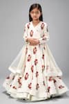 Buy_Bal Bachche By Rohit Bal_Ivory Chanderi Printed Garden Anarkali Set _at_Aza_Fashions