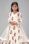 Bal Bachche By Rohit Bal_Ivory Chanderi Printed Garden Anarkali Set _Online_at_Aza_Fashions