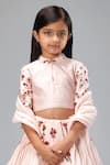 Buy_Bal Bachche By Rohit Bal_Pink Chanderi Printed Bouquet Lehenga Set _Online_at_Aza_Fashions