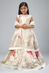 Buy_Bal Bachche By Rohit Bal_Ivory Chanderi Printed Swan Lehenga Set_at_Aza_Fashions