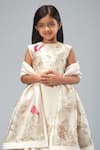 Bal Bachche By Rohit Bal_Ivory Chanderi Printed Swan Lehenga Set_Online_at_Aza_Fashions