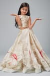 Shop_Bal Bachche By Rohit Bal_Ivory Chanderi Printed Swan Lehenga Set _Online_at_Aza_Fashions