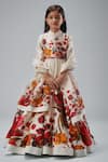 Bal Bachche By Rohit Bal_Ivory Chanderi Printed Florette Anarkali Set_Online_at_Aza_Fashions