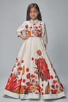 Shop_Bal Bachche By Rohit Bal_Ivory Chanderi Printed Florette Anarkali Set_Online_at_Aza_Fashions