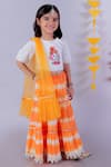 LIL DRAMA_Orange Lehenga And Choli Cambric (100% Cotton) Janmashtami Tie & Set _Online_at_Aza_Fashions