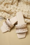 Buy_Jutti Express_Off White Lace Boho Thread Tassel Embellished Flats _at_Aza_Fashions