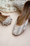 Buy_Jutti Express_Off White Cowrie Shells Embellished Boho Juttis _Online_at_Aza_Fashions