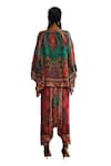 Buy_Rajdeep Ranawat_Grey Silk Printed Tribal Band Poncho Tunic 