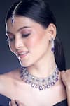Moh-Maya By Disha Khatri Purple Zari, Diamonds Floret Dangler Embellished Jewellery Set Online at Aza Fashions Moh-Maya By Disha Khatri_Purple Zari, Diamonds Floret Dangler Embellished Jewellery Set _Online_at_Aza_Fashions