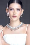 Buy_Moh-Maya By Disha Khatri_Silver Plated Pearls, Zari Zircon And Embellished Necklace Set _at_Aza_Fashions