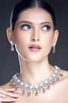 Buy_Moh-Maya By Disha Khatri_Silver Plated Pearls, Zari Zircon And Embellished Necklace Set _Online_at_Aza_Fashions