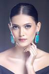 Buy_Moh-Maya By Disha Khatri_Silver Plated Zari Zircon Embellished Dangler Earrings _at_Aza_Fashions
