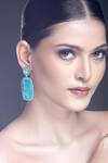 Buy_Moh-Maya By Disha Khatri_Silver Plated Zari Zircon Embellished Dangler Earrings _Online_at_Aza_Fashions