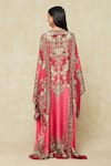 Rajdeep Ranawat_Fuchsia Silk Printed Fleur V Neck Kaftan _Online_at_Aza_Fashions