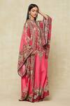 Buy_Rajdeep Ranawat_Fuchsia Silk Printed Fleur V Neck Kaftan _Online_at_Aza_Fashions