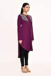 Buy_NAMRATA JOSHIPURA_Purple Embroidered Cutdana Round Tropical Leaves Tunic _Online_at_Aza_Fashions