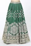 Shop_Abhinav Mishra_Green Embroidered Zardozi Leaf Lehenga Kurta Set _Online_at_Aza_Fashions