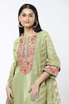 Shop_Debyani + Co_Green Embroidered Floral Round Kurta Salwar Set _Online_at_Aza_Fashions