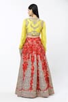 Shop_Debyani + Co_Red Printed Floral Closed Round Embroidered Lehenga Blouse Set _at_Aza_Fashions