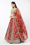 Buy_Debyani + Co_Red Printed Floral Closed Round Embroidered Lehenga Blouse Set _Online_at_Aza_Fashions