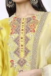 Debyani + Co_Yellow Embroidered Floral Round Shaded Sharara Set _at_Aza_Fashions