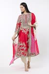 Buy_Debyani + Co_Red Embroidered Floral Round Straight Kurta Set _at_Aza_Fashions