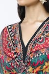 Shop_Rajdeep Ranawat_Multi Color Printed V Neck Kutch Kaftan _Online_at_Aza_Fashions