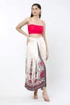 Rajdeep Ranawat_Beige Printed Bukhara Surilee Draped Skirt _Online_at_Aza_Fashions