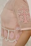 Buy_Nidhi Kejriwal_Pink Organza Embroidered Cutdana Bustier Round Sharara Set 