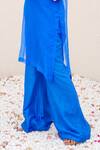 Buy_Nidhi Kejriwal_Blue Organza Embroidered Thread Bustier Square Kurta Pant Set _Online_at_Aza_Fashions