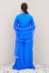 Shop_Nidhi Kejriwal_Blue Silk Embellished Bird Closed Round Motif Short Kurta Palazzo Set _at_Aza_Fashions