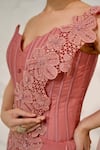 Shop_Nidhi Kejriwal_Pink Organza Embroidered Cutdana Geometric Corset With Skirt _Online_at_Aza_Fashions