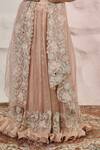 Nidhi Kejriwal_Pink Tissue Embroidered Zari Cutwork Lehenga Set _Online_at_Aza_Fashions