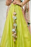 Shop_Nidhi Kejriwal_Green Zari Kota Hand Embroidered Floral Keyhole Lehenga Set _Online_at_Aza_Fashions