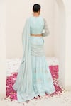 Shop_Nidhi Kejriwal_Sky Blue Georgette Embroidered Sequins Attached Draped Lehenga With Blouse _at_Aza_Fashions