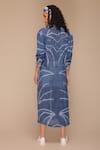 Shop_Payal Jain_Blue Linen Tie-dye Collared Detailed Shirt Dress _at_Aza_Fashions