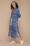 Buy_Payal Jain_Blue Linen Tie-dye Collared Detailed Shirt Dress _Online_at_Aza_Fashions