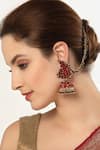 Buy_Bijoux By Priya Chandna_Red Crystal Ambi Jhumka Earrings _at_Aza_Fashions