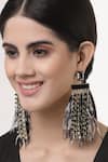 Buy_Bijoux By Priya Chandna_Black Feather Boho Dangler Earrings _at_Aza_Fashions