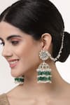 Buy_Bijoux By Priya Chandna_Green Semi Precious Stones Floret Bloom Chandelier Jhumkas _at_Aza_Fashions