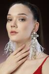 Bijoux By Priya Chandna_White Feather Glory And Crystal Embellished Earrings _Online_at_Aza_Fashions