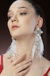 Buy_Bijoux By Priya Chandna_White Feather Glory And Crystal Embellished Earrings _Online_at_Aza_Fashions