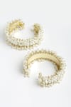 Buy_Bijoux By Priya Chandna_Off White Crystal Amala Pearl And Embellished Half Hoop Earrings _Online_at_Aza_Fashions