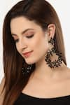 Buy_Bijoux By Priya Chandna_Black Crystal Amber Petal Embellished Danglers _at_Aza_Fashions